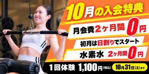 【10/31まで】2ヶ月間分月会費+オプションがお得！ チラシ画像