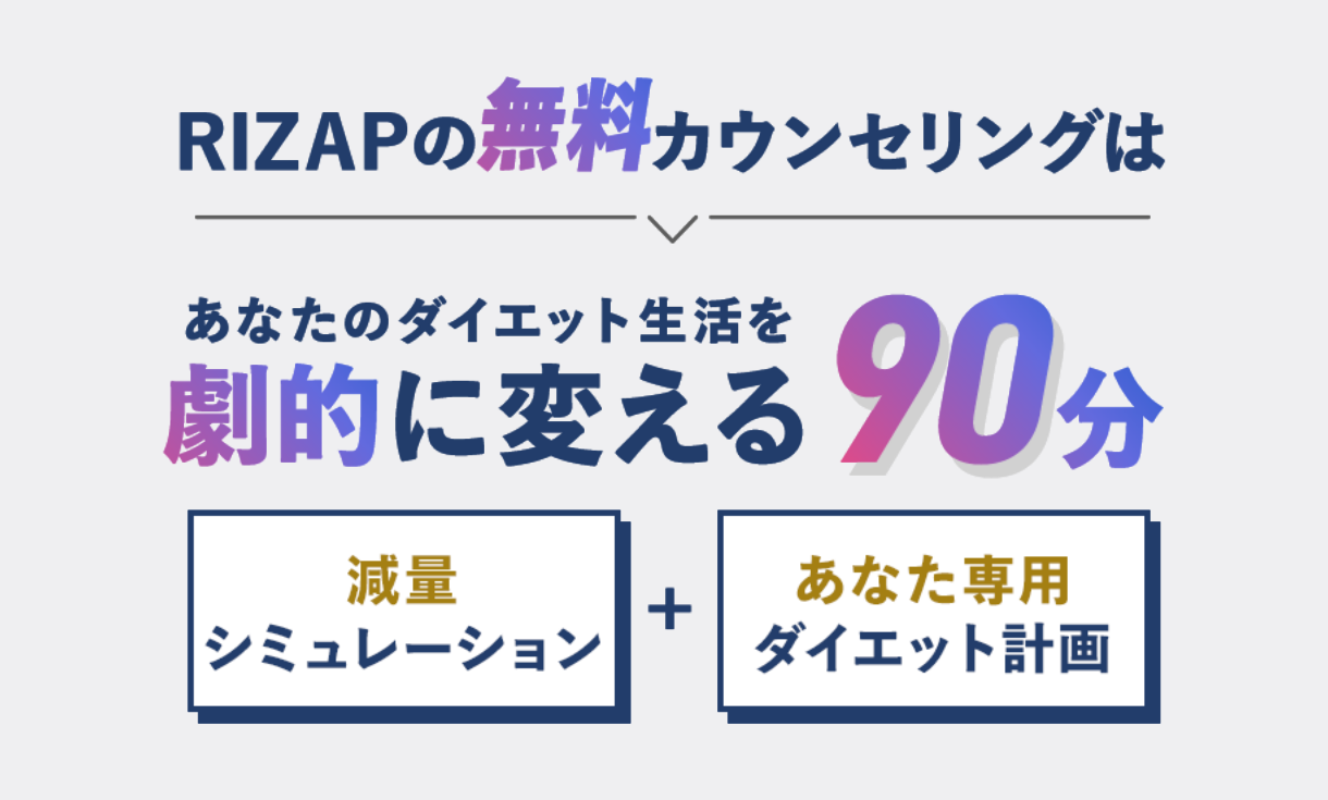 RIZAPの無料カウンセリングはあなたのダイエット生活を劇的に変える90分　減量シミュレーション＋あなた専用のダイエット計画