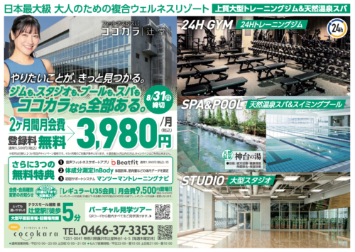 【8/31まで】入会キャンペーン！2ヶ月月会費3,980円/月！ チラシ画像