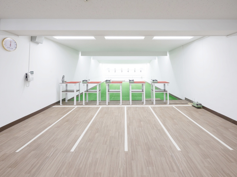 江戸川区総合体育館のエアライフル射場